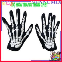 Bộ Trang Phục Halloween Thần Chết 3 Món - Áo Choàng và Găng Tay Xương Độc Đáo cho Tiệc Hóa Trang và Lễ Hội Ma Quái