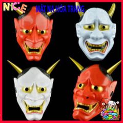 Mặt Nạ Nhập Vai Oni Noh Hannya 2 Sừng Độc Đáo - Phụ Kiện Halloween Cosplay Chất Lượng Cao
