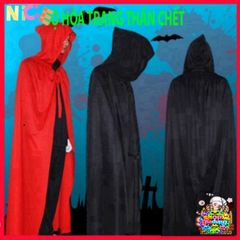 Áo Choàng Halloween Thần Chết Bí Ẩn 120cm Kèm Mặt Nạ Đầu Lâu - Trang Phục Hóa Trang ấn Tượng cho Tiệc Tùng hoặc Lễ Hội