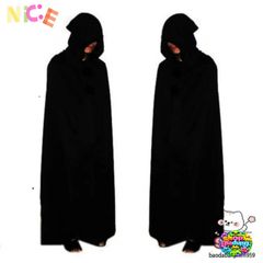 Áo Choàng Thần Chết 2 Lớp Đen Đỏ - Trang Phục Halloween Bí Ẩn, Cosplay Phù Thủy, Mặc Tiệc Kinh Dị