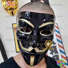 Mặt Nạ Hacker Anonymous Vàng và Trắng - Phụ Kiện Thời Trang Độc Đáo Cho Tiệc Halloween & Lễ Hội