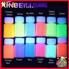 Bộ Bột Nhuộm Nhựa Phát Sáng 12 Màu Độc Đáo - Tạo Nghệ Thuật Rực Rỡ Trong Bóng Tối, Phù Hợp Với Halloween & Tiệc Hóa Trang