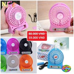 Quạt Sạc Pin Di Động - Quạt Mini 3 Chế Độ Mát Tiện Lợi Cho Mọi Nơi - Quạt Cầm Tay Hồng Kông