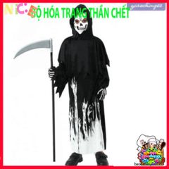 Bộ trang phục Áo Choàng Thần Chết cho trẻ em - Halloween Cosplay với mũ và găng tay, Phát sáng trong bóng tối, Thời trang thú vị cho bé