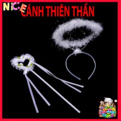 Bộ Băng Đô Cánh Thiên Thần Lông VŨ Trắng Cho Bé - Phụ Kiện Cosplay Đẹp Mắt, Thời Trang Lễ Hội, Dễ Thương