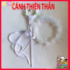Bộ Băng Đô Cánh Thiên Thần Lông VŨ Trắng Cho Bé - Phụ Kiện Cosplay Đẹp Mắt, Thời Trang Lễ Hội, Dễ Thương