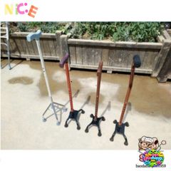 Gậy Tập Đi 4 Chân Chắc Chắn cho Người Cao Tuổi - Điều Chỉnh Cao, Chất Liệu Inox Bền Bỉ, Chân Đế Cao Su Chống Trơn Trượt