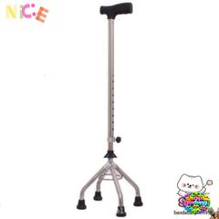 Gậy Tập Đi 4 Chân Chắc Chắn cho Người Cao Tuổi - Điều Chỉnh Cao, Chất Liệu Inox Bền Bỉ, Chân Đế Cao Su Chống Trơn Trượt