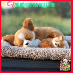 Gấu Bông Chó Shiba Vàng - Không Khí Lọc Khử Mùi Ô Tô, Thú Bông Lông Mềm Đáng Yêu, Phụ Kiện Trang Trí Xe Hơi Hữu Ích