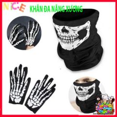 Mặt Nạ Đầu Lâu Kinh Dị và Găng Tay Ma Xương - Phụ Kiện Thời Trang Halloween Độc Đáo cho Tiệc Hóa Trang