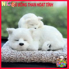 Gấu Bông Khử Mùi Xe Shiba Mẹ Con - Đồ Chơi Thú Cưng Dễ Thương Bằng Than Hoạt Tính, Phụ Kiện Trang Trí Xe Hơi