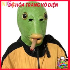 Mặt Nạ Silicon Hình Đầu Cá Xanh - Đồ Trang Trí Cosplay Tiệc Halloween Giáng Sinh Vui Nhộn - Độc Đảo và Sáng Tạo