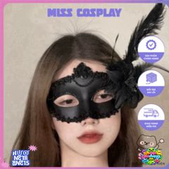 Mặt Nạ Hóa Trang Nửa Mặt Nhật Bản - Lông Vũ Thời Trang Cho Tiệc Halloween & Sự Kiện Đặc Biệt