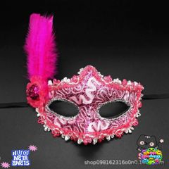 Mặt Nạ Hóa Trang Nửa Mặt Nhật Bản - Lông Vũ Thời Trang Cho Tiệc Halloween & Sự Kiện Đặc Biệt