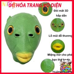 Mặt Nạ Silicon Hình Cá Ếch Xanh Halloween Vui Nhộn - Phụ Kiện Tiệc Tùng An Toàn, Siêu Thoáng Mát Cho Tất Cả Mọi Người