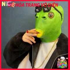 Mặt Nạ Silicon Hình Cá Ếch Xanh Halloween Vui Nhộn - Phụ Kiện Tiệc Tùng An Toàn, Siêu Thoáng Mát Cho Tất Cả Mọi Người