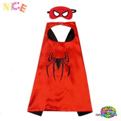 Áo Choàng Siêu Nhày Kèm Mặt Nạ Vải Trẻ Em - Hóa Thân Người Nhện Độc Đáo Cho Tiệc Cosplay và Sinh Nhật