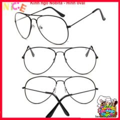 Kính Ngố Nobita Tròn Dễ Thương Cho Bé - Phụ Kiện Thời Trang An Toàn Bảo Vệ Mắt, Tặng Kèm Kẹp Tóc Hàn Quốc 50k