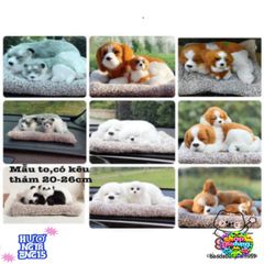 Mô Hình Thú Bông Chó Mèo Trang Trí Ô Tô Lớn Kích Thước 28x20cm - Có Than Hoạt Tính Khử Mùi, Quà Tặng Nội Thất Dễ Thương