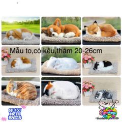 Mô Hình Thú Bông Chó Mèo Trang Trí Ô Tô Lớn Kích Thước 28x20cm - Có Than Hoạt Tính Khử Mùi, Quà Tặng Nội Thất Dễ Thương