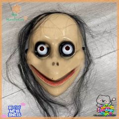 Mặt Nạ Halloween Ma Quái Hình Chữ V Với Tóc Dài - Phụ Kiện Trang Trí Hoá Trang Cho Người Lớn 17x24cm