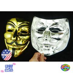 Mặt Nạ Mạ Bạc Vàng Guy Fawkes Hacker - Phụ Kiện Thời Trang Độc Đáo Cho Lễ Hội Halloween, Carneval, Trung Thu