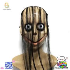 Mặt Nạ Halloween Độc Đáo Có Tóc Dài Chữ V - Phụ Kiện Hóa Trang Đặc Sắc Cho Tiệc Halloween, Chất Liệu ABS Bền Bỉ