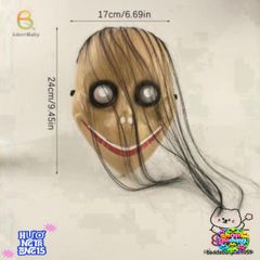Mặt Nạ Halloween Độc Đáo Có Tóc Dài Chữ V - Phụ Kiện Hóa Trang Đặc Sắc Cho Tiệc Halloween, Chất Liệu ABS Bền Bỉ