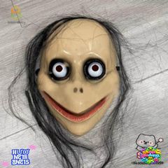 Mặt Nạ Halloween Độc Đáo Có Tóc Dài Chữ V - Phụ Kiện Hóa Trang Đặc Sắc Cho Tiệc Halloween, Chất Liệu ABS Bền Bỉ