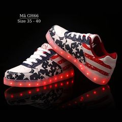 Giày LED Phát Sáng Cờ Mỹ GH66 Cho Bé Trai - Giày Thể Thao Thời Trang Độc Đáo, USB Sạc, Nhiều Màu Sắc, Size 35-40