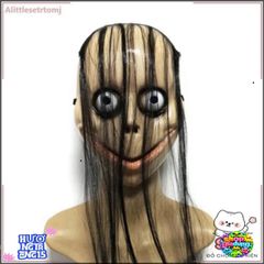 Mặt Nạ Halloween Nữ Dài Tóc Vui Nhộn - Phụ Kiện Trang Trí Tiệc Halloween Độc Đáo và Huyền Bí