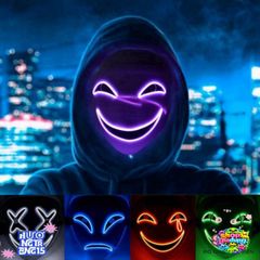 Mặt Nạ Phát Sáng LED Thiên Thần Đen Trắng - Phụ Kiện Halloween Độc Đáo Cho Tiệc Tùng