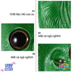 Mặt Nạ Cá Xanh Cosplay Hài Hước - Phụ Kiện Halloween Thú Vị cho Người Lớn và Trẻ Em - Đồ Chơi Tiệc Tùng Độc Đáo