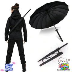 Ô Dù Che Mưa Katana Cán Giả Kiếm Nhật 16 Nan - Phong Cách Samurai Độc Đáo, Chất Lượng Cao, Chống Nước 100cm