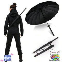 Ô Dù Che Mưa Katana Cán Giả Kiếm Nhật 16 Nan - Phong Cách Samurai Độc Đáo, Chất Lượng Cao, Chống Nước 100cm