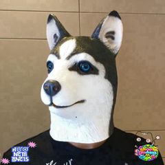 Mặt Nạ Silicone Chó Husky và Shiba - Phụ Kiện Cosplay Độc Đáo, Hài Hước cho Tiệc Halloween và Hóa Trang