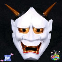 Mặt Nạ Hóa Trang Oni Noh Hannya - Phụ Kiện Halloween Nhật Bản Độc Đáo Với 2 Sừng, Giúp Bạn Nổi Bật Trong Bữa Tiệc