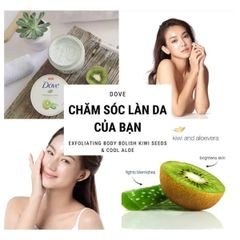 Tẩy Tế Bào Chết Dove Bản Đức Kiwi & Lô hội 298g - Sản phẩm Chăm sóc Da Exfoliating Body Polish Từ Hạt Kiwi và Chiết Xuất Lô Hội Chính Hãng