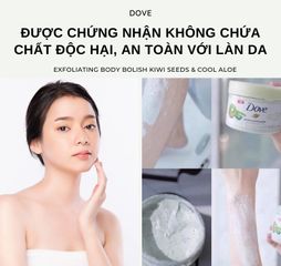 Tẩy Tế Bào Chết Dove Bản Đức Kiwi & Lô hội 298g - Sản phẩm Chăm sóc Da Exfoliating Body Polish Từ Hạt Kiwi và Chiết Xuất Lô Hội Chính Hãng