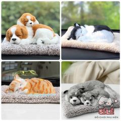 Gấu Bông Chó Mèo Lõi Than Hoạt Tính - Đồ Trang Trí Xe Ô Tô, Phụ Kiện Decor Bàn Làm Việc, Quà Tặng Sinh Nhật Dễ Thương