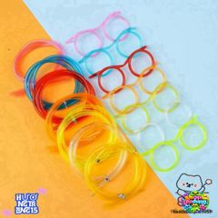 Ống Hút Nghệ Thuật PVC Mềm Dẻo Hình Kính Thoáng Mát - Phụ Kiện Tiệc Tùng Cho Trẻ Em, An Toàn và Vui Nhộn