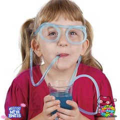 Ống Hút Nghệ Thuật PVC Mềm Dẻo Hình Kính Thoáng Mát - Phụ Kiện Tiệc Tùng Cho Trẻ Em, An Toàn và Vui Nhộn