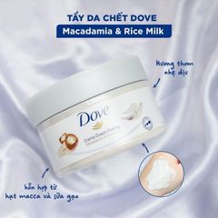 Tẩy Tế Bào Chết Dove Creme Dusch Peeling Macca và Sữa Gạo 225ml - Chăm sóc da tự nhiên, hiệu quả, làn da mềm mại, sáng khỏe