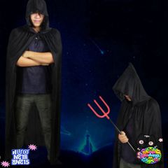 Áo Choàng Phù Thủy Halloween Đen Đỏ - Áo Choàng Cosplay Thú Vị Cho Tiệc Halloween và Hoá Trang