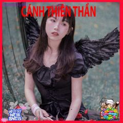 Cánh Thiên Thần Đen Lông Vũ 60x35cm - Trang Trí Sang Trọng Cho Không Gian Sống - Quà Tặng Cosplay Độc Đáo