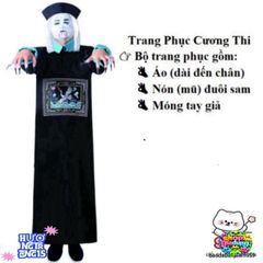 Trang Phục Halloween Cương Thi Hắc Bạch - Cosplay Độc Đáo Cho Người Lớn - Thể Hiện Phong Cách Bí Ẩn và Hấp Dẫn