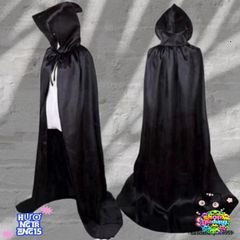 Áo Choàng Halloween Đen Phù Thủy - Trang Phục Cosplay Độc Đáo Cho Trẻ Em và Người Lớn, Kích Thước 90/120/140 cm