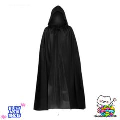 Áo Choàng Halloween Đen Phù Thủy - Trang Phục Cosplay Độc Đáo Cho Trẻ Em và Người Lớn, Kích Thước 90/120/140 cm