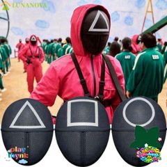 Mặt Nạ Cosplay Trò Chơi Câu Mực - Mặt Nạ Đen Nhựa Cao Cấp, Phụ Kiện Thời Trang Hóa Trang Độc Đáo, Thể Hiện Phong Cách Riêng Biệt
