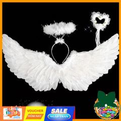 Cánh Thiên Thần Hóa Trang Cho Bé Gái - Phụ Kiện Lễ Hội Giáng Sinh & Halloween - Cánh Lông Vũ Đẹp, Dễ Dàng Đeo